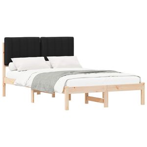 vidaXL Bedframe met Gevoerd Hoofdgedeelte Zwart 120 x 190 cm