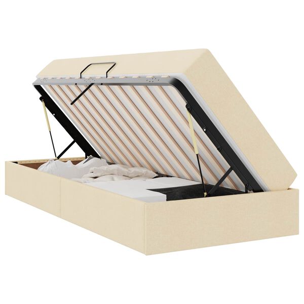 vidaXL Opbergbed met matras met matras Cr&egrave;me 90 x 190 cm Polyester