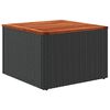 vidaXL Tuintafel zwart 55x55x37 cm poly rattan en acaciahout