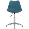 vidaXL Eetkamerstoel draaibaar kunstleer turquoise