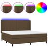 vidaXL Boxspring met matras en LED stof donkerbruin 200x200 cm