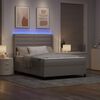 vidaXL LED Box Spring Bed met matras Taupe 140 x 190 cm Stof