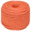 vidaXL Werktouw 10 mm 25 m polypropeen oranje
