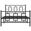vidaXL Bedframe met hoofd- en voeteneinde metaal zwart 107x203 cm