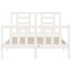 vidaXL Bedframe met hoofdbord massief hout wit