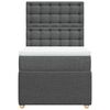 vidaXL Boxspring met matras stof donkergrijs 90x190 cm