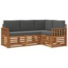 vidaXL Sofa-Sets 4 pcs Natuurlijk en Antraciet Massief Acaciahout