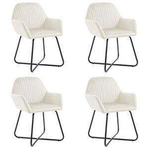 vidaXL Eetkamerstoelen 4 st fluweel cr&egrave;mekleurig