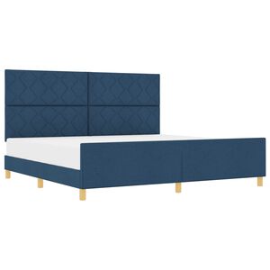 vidaXL Bedframe met hoofdeinde Blauw 200 x 200 cm Stof