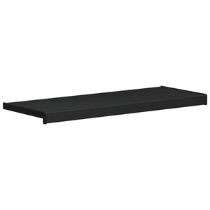 vidaXL Raamsokkel Zwart met houten nerf 60 x 35 x 4,5 cm PVC