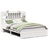 vidaXL Bed met boekenkast zonder matras grenenhout wit 140x190 cm
