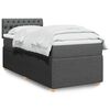 vidaXL Boxspring met matras stof donkergrijs 90x190 cm