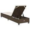 vidaXL Ligstoel met kussens bruin 55x200x25,5cm polyrotan