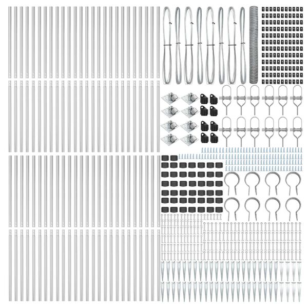 vidaXL Afrasteringspaal Zilver 100 x 1,2 m (36 mm gaas) Staal