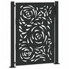 vidaXL Poort met vlamontwerp 100x125 cm staal zwart