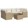 vidaXL 7-delige Loungeset met kussens poly rattan beige