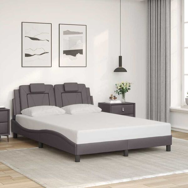 vidaXL Bedframe "Viana" zonder matras kunstleer grijs 120x200 cm
