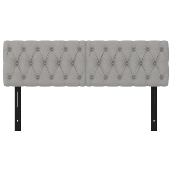 vidaXL Hoofdborden 2 st 72x7x78/88 cm stof lichtgrijs