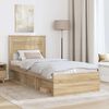 vidaXL Bedframe met hoofdeinde Sonoma 100 x 200 cm Massief grenenhout