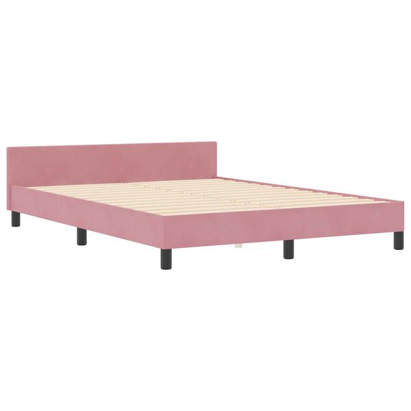 vidaXL Boxspringbed met hoofdeinde Roze 140 x 200 cm Fluweel