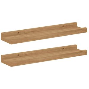 vidaXL Wandplank met plank 2 pcs Bruin 40 x 9 x 3 cm Bewerkt hout