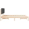 vidaXL Bedframe met Gevoerd Hoofdgedeelte Donkergrijs 135 x 190 cm