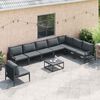 vidaXL Tuin Sofa Set met kussen Antraciet Staal