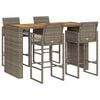vidaXL 5-delige Tuinbarset zonder kussens poly rattan acacia grijs