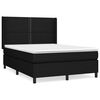 vidaXL Boxspring met matras stof zwart 140x190 cm