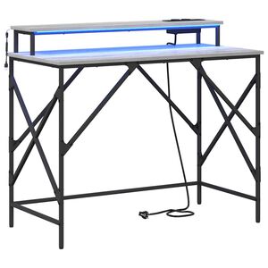 vidaXL Bureau Grijs Sonoma 100 x 50 x 86,5 cm Bewerkt hout