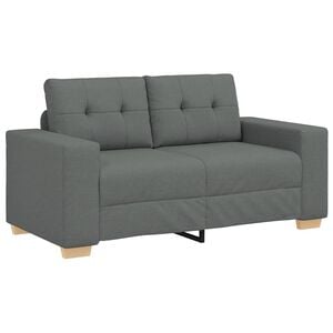 vidaXL Loveseat bank 160x77x82 cm stof donkergrijs