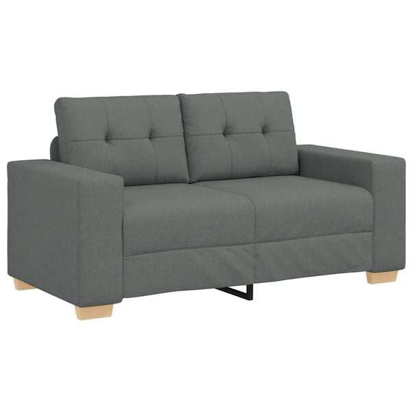 vidaXL Loveseat bank 160x77x82 cm stof donkergrijs