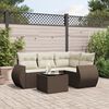 vidaXL 5-delige Loungeset met kussens poly rattan bruin