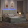 vidaXL Bed met LED-striplichten Lichtgrijs 200 x 200 cm Fluweel