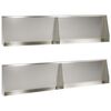 vidaXL Keerwand 4 st 100 x 12 x 40 cm Roestvrij staal zilver