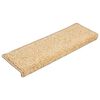 vidaXL Trapmatten 15 st 65x21x4 cm cr&egrave;me met rechthoekige rand