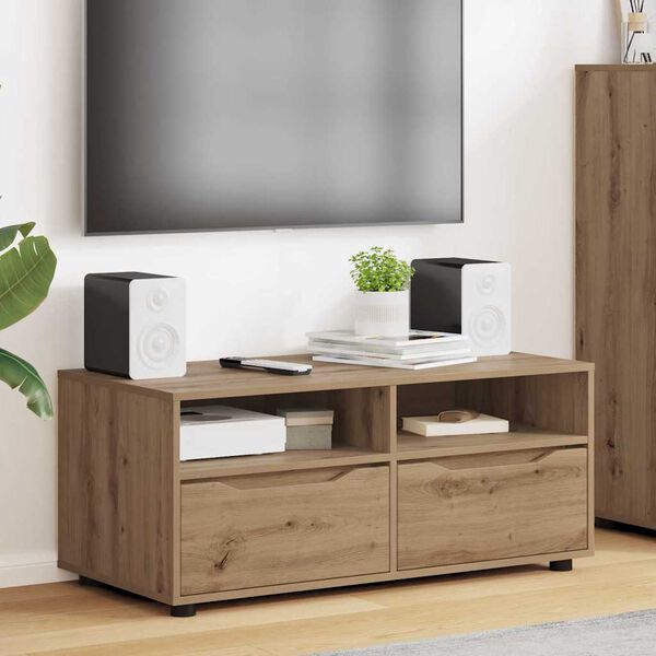 vidaXL TV-kast met lade Artisan Eiken 100 x 48 x 43 cm Bewerkt hout