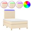 vidaXL Boxspring met matras en LED stof cr&egrave;mekleurig 120x200 cm