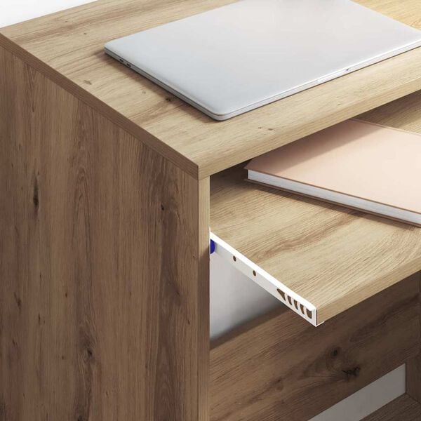 vidaXL Bureau artisanaal eikenkleurig 77,5 x 43 x 79 cm Bewerkt hout
