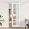 vidaXL Schuifdeur Wit 73,5 x 211 cm Massief grenenhout en glas