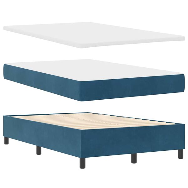 vidaXL Boxspring bed met matras Donkerblauw 120 x 190 cm Fluweel