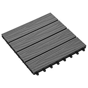vidaXL Terras Tegel 3D-Design 11 pcs Grijs 30 x 30 cm WPC