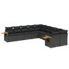 vidaXL Patio Sofa Set 10-zits Black
