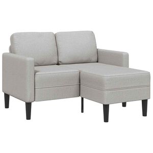 vidaXL 2-zitsbank met chaise L-vormige wolk 125 cm stof grijs