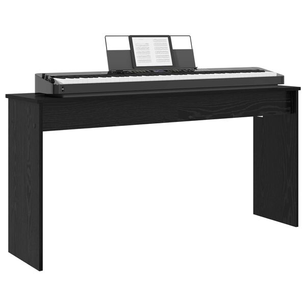 vidaXL Keyboardstand Zwart Eiken 130 x 32 x 64 cm Bewerkt hout