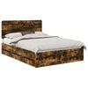 vidaXL Bedframe met lade Gerookt eiken 160 x 200 cm Ingenieurshout