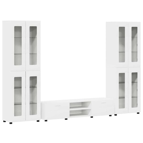 vidaXL Tv-meubelset met lade met plank FLORIN Wit Bewerkt hout