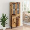 vidaXL Highboard met lade Oud Hout 69,5 x 34 x 180 cm Bewerkt hout