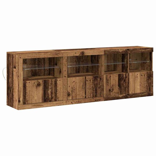 vidaXL Dressoir Oud hout 202 x 37 x 67 cm Bewerkt hout