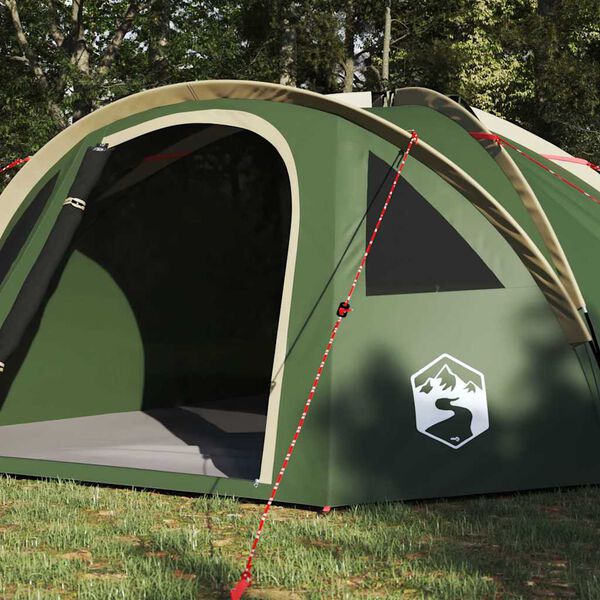 vidaXL Camping Tent met dak Groen 308 x 268 x 130 cm Polyester